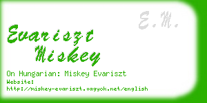 evariszt miskey business card